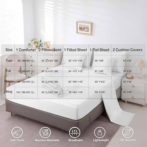 Erosebridal 7 Pcs King Size Bed in a Bag