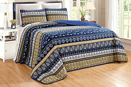 Grand Linen 3-Piece King Size Bedspread Set 1