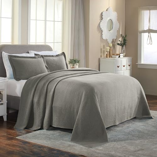 Superior 2 Piece Celtic Circle Cotton Bedspread Set Charcoal