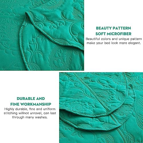 HZ HY Oversized King Bedspread Set - Teal Blue
