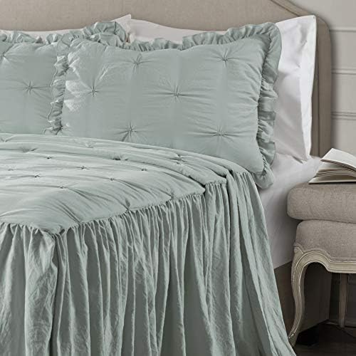 Lush Decor Ravello Ruffle Skirt Bedspread Set - King Blue