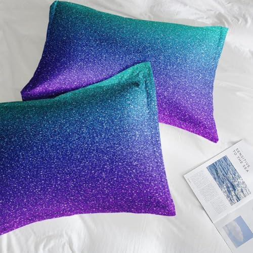 Pamnest Comforter Set Full Size Purple Glitter 7 Pcs