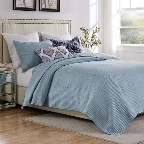 Greenland Home Textured Bedding Set 3-Piece KingCal King Cosmo Chambray