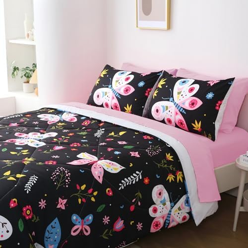 Jameswish Kids Butterfly Comforter Set
