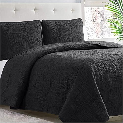 Mellanni Twin Bedspread Coverlet Set - Black