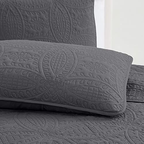 Mellanni King Bedspread Coverlet Set - Gray