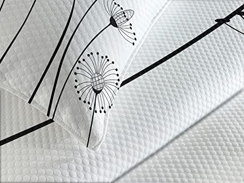 Ambesonne Black and White Bedspread Set with Shams