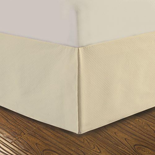 DreamSpace Quilted Bed Skirt with Diamond Pattern 14 Drop Twin Ivory