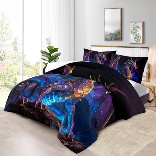 3D Dragon Comforter Set King Size for Boys