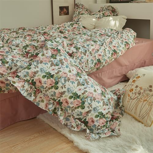 4 Piece Shabby Chic Duvet Cover Set for Girls Kids Teens