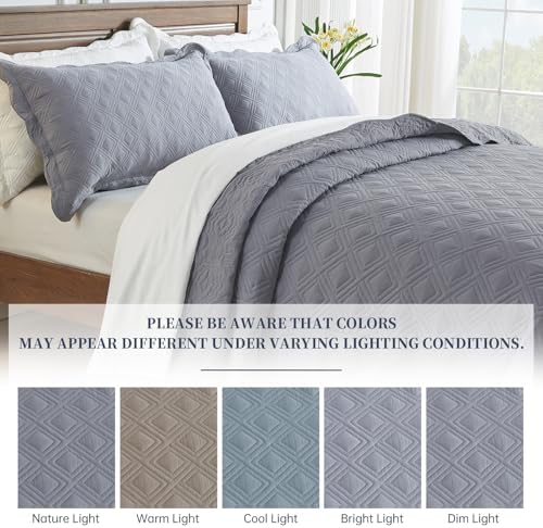 Suchbed California King Bedspread Set Grey 1