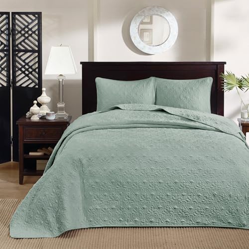 Madison Park Quebec Reversible Quilt Set Damask Design Queen 3 Piece