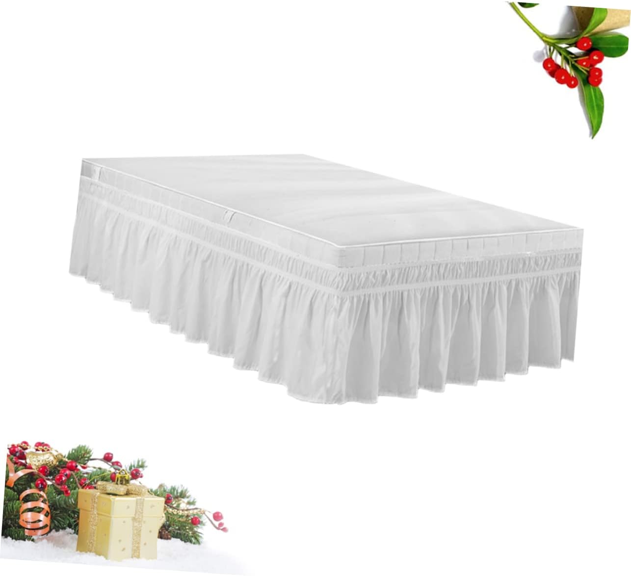 GAROZATION Elastic Dust Bed Skirt with Pleated Design