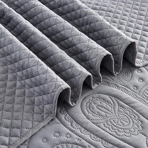 ECHODRM Oversized King Quilt 120x118 Dark Grey