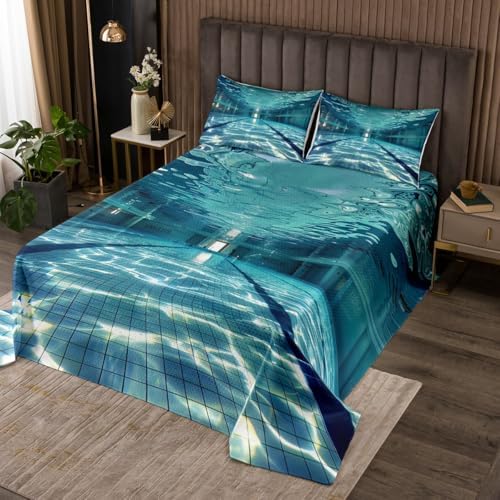Erosebridal Swimming Pool Queen Bedspread Set