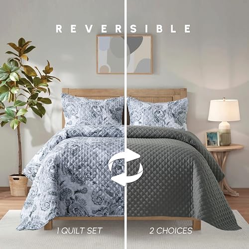 Elegant Comfort 3-Piece Reversible Floral Paisley Bedspread Set 1