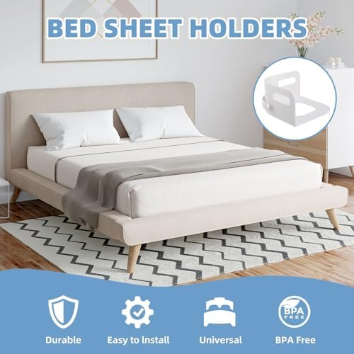 SARIUROS Bed Sheet Holders with Silicone Rings