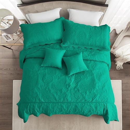 HZ HY Oversized King Bedspread Set - Teal Blue