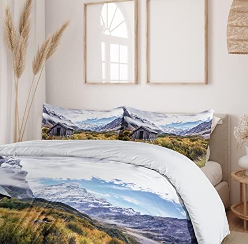 Ambesonne Landscape Duvet Cover Set Twin Green Grey