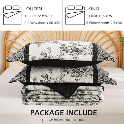 Cmfshape Bohemian Floral Quilt Set King Size 3-Piece 1
