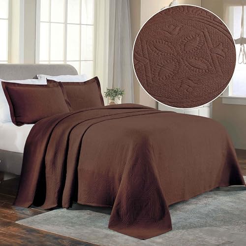 Superior 2 Piece Celtic Circle Bedspread Set Cappuccino
