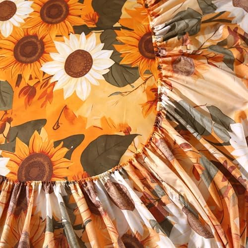 MAG 4Pcs Floral Queen Bed Sheet Set with Deep Pocket