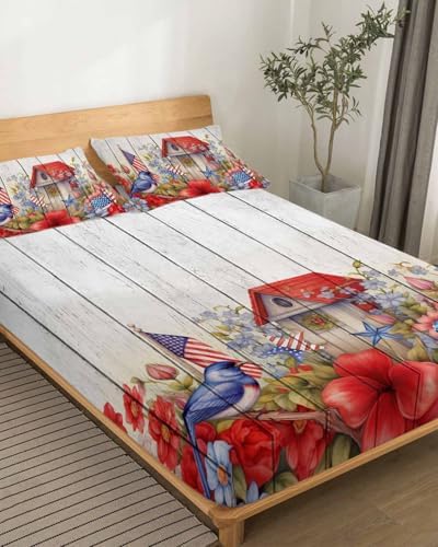 Boanket 4th of July 4 Piece King Size Microfiber Sheet Set