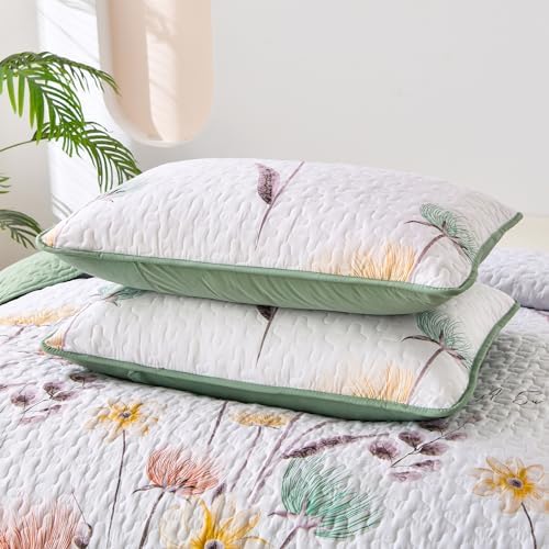 Dinjoy Floral King Size Quilt Set 3 Pieces