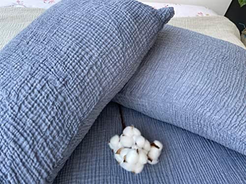 BONPERLA 4 Layer Muslin Blanket Set - Indigo Blue