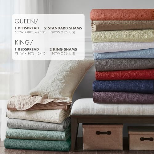 Madison Park Queen Bedspread Dark Grey