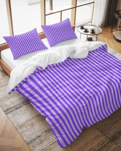 ZOE GARDEN Blue Purple Duvet Cover Set with Pillowcases