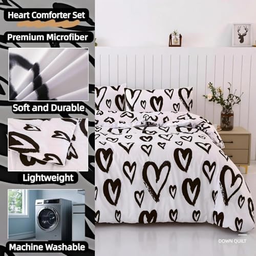 SDIII 3PCS Heart Comforter Set Full Size 1