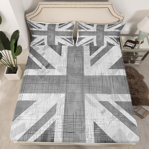 Feelyou UK Flag Bed Sheet Set Queen 4Pcs