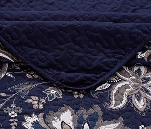Better Home Style 3 Piece Navy Dark Blue Bedspread Set