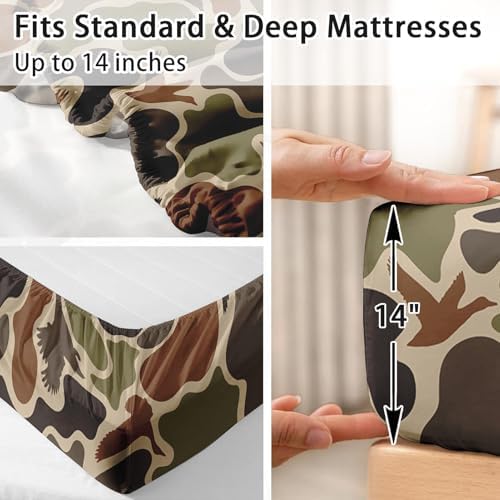 Zzzboro 4-Piece Camouflage Bed Sheet Set Queen Size