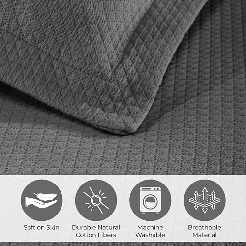 Superior 3-Piece Solitaire Cotton Bedspread Set