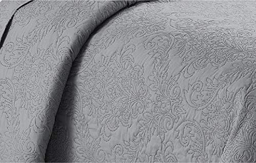 Home Collection 3pc King Cal King Embossed Bedspread Set Light Grey