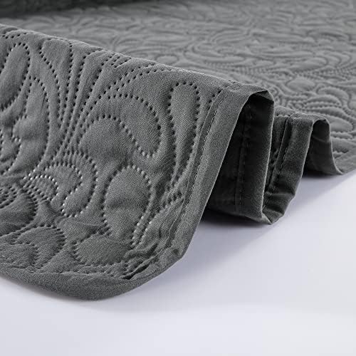 HOMBYS Alaska King 132x120 Bedspread Set - 3 Piece Grey