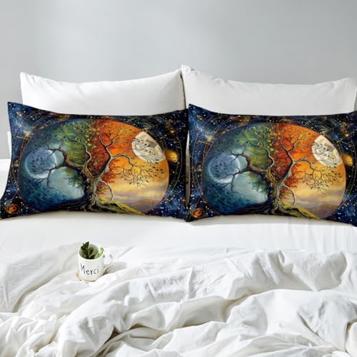 Feelyou Galaxy Tree of Life Queen Duvet Cover Set