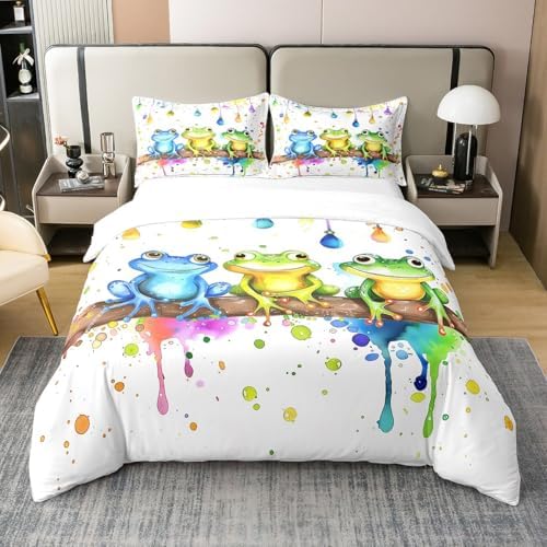 Erosebridal 100 Cotton Frog Duvet Cover Set