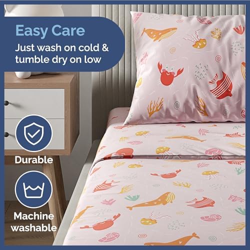 CGK Unlimited Kids Pink Fish Queen 4-Piece Sheet Set