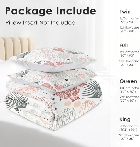 Pamnest Comforter Set Full Size - Cactus Flower Floral Design