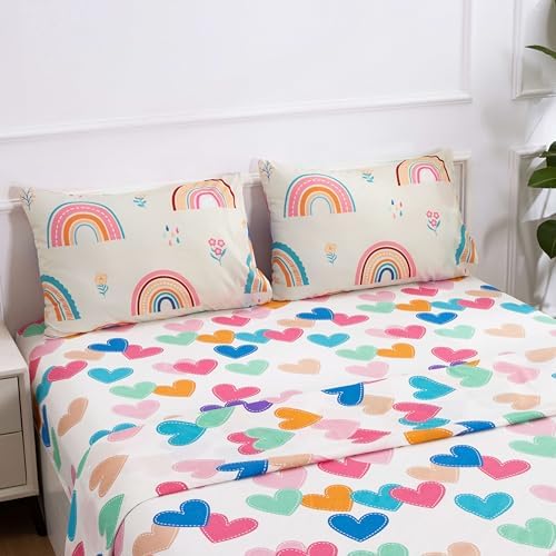 Btargot 5 Piece Rainbow Comforter Set for Kids