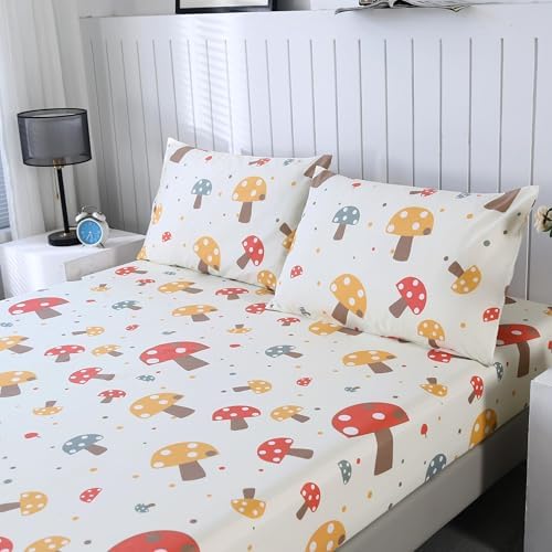 SDIII Cute Mushroom Twin Sheet Set with Pillowcases 1