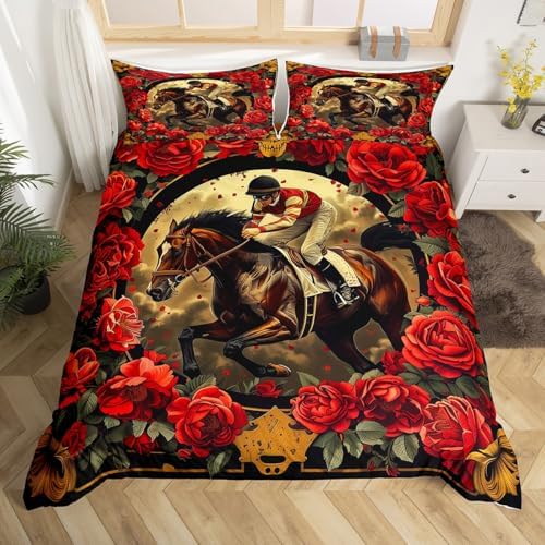 Manfei Western Cowboy Duvet Cover Set Twin Size