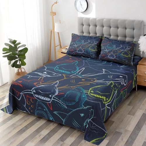 Pamnest King Size Bed Sheet Set with Ocean Design