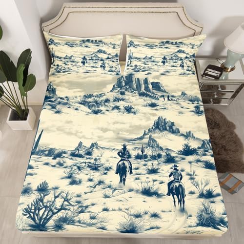 Feelyou Kids Wild West Cowboy Sheet Set King Size 4Pcs