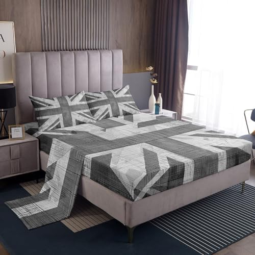 Feelyou UK Flag Bed Sheet Set Queen 4Pcs