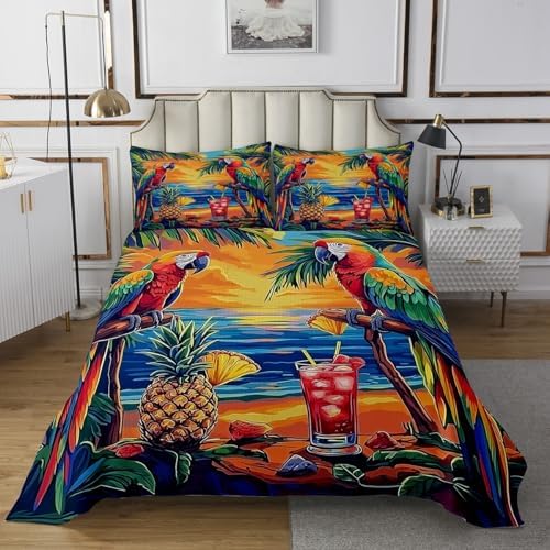 Erosebridal Parrot Coverlet Set Twin Size for Kids