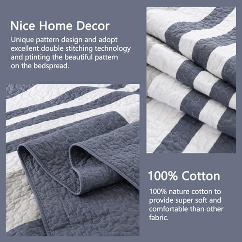 Finlonte Striped Oversized Queen Bedspread Set